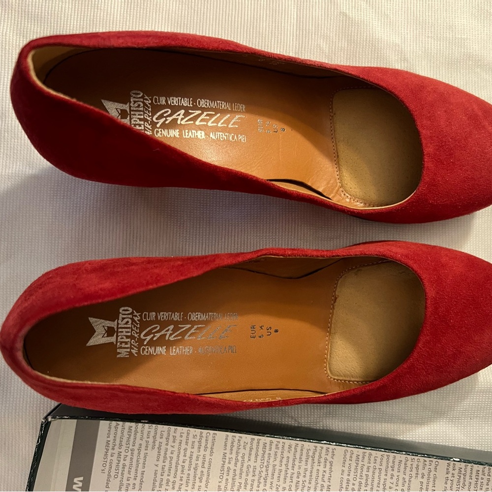 Mephisto Red Stiletto Heels Classic Pumps